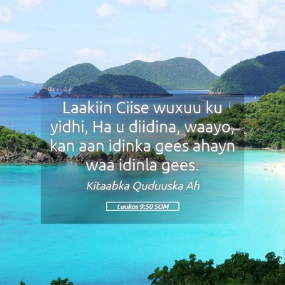 Picture 05 - Luukos 9:50 SOM - Laakiin Ciise wuxuu ku yidhi, Ha u diidina, - Bible Verse Picture