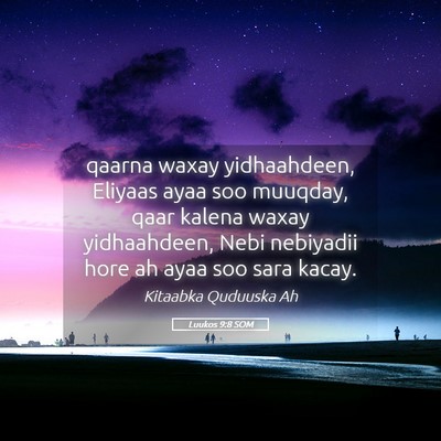Picture 05 - Luukos 9:8 SOM - qaarna waxay yidhaahdeen, Eliyaas ayaa soo - Bible Verse Picture