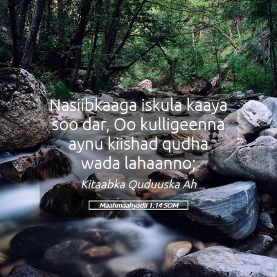 Picture 05 - Maahmaahyadii 1:14 SOM - Nasiibkaaga iskula kaaya soo dar, Oo kulligeenna - Bible Verse Picture