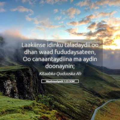 Picture 05 - Maahmaahyadii 1:25 SOM - Laakiinse idinku taladaydii oo dhan waad - Bible Verse Picture