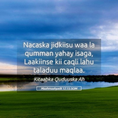 Picture 05 - Maahmaahyadii 12:15 SOM - Nacaska jidkiisu waa la qumman yahay isaga, - Bible Verse Picture
