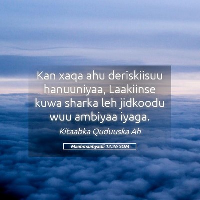 Picture 05 - Maahmaahyadii 12:26 SOM - Kan xaqa ahu deriskiisuu hanuuniyaa, Laakiinse - Bible Verse Picture