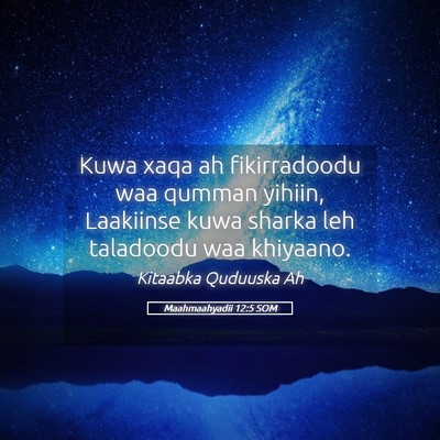 Picture 05 - Maahmaahyadii 12:5 SOM - Kuwa xaqa ah fikirradoodu waa qumman yihiin, - Bible Verse Picture