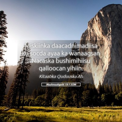 Picture 05 - Maahmaahyadii 19:1 SOM - Miskiinka daacadnimadiisa ku socda ayaa ka - Bible Verse Picture