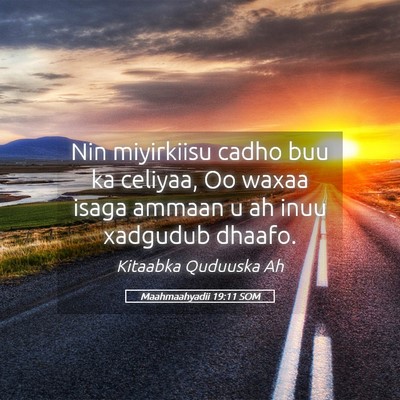 Picture 05 - Maahmaahyadii 19:11 SOM - Nin miyirkiisu cadho buu ka celiyaa, Oo waxaa - Bible Verse Picture