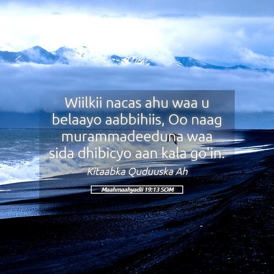 Picture 05 - Maahmaahyadii 19:13 SOM - Wiilkii nacas ahu waa u belaayo aabbihiis, Oo - Bible Verse Picture