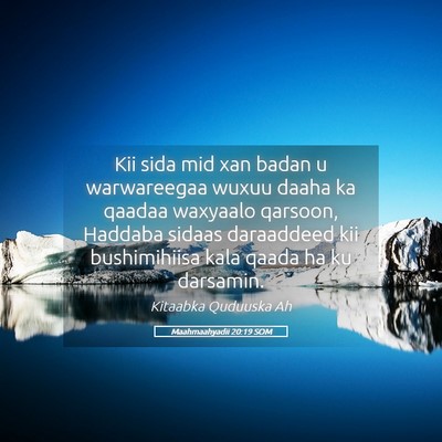Picture 05 - Maahmaahyadii 20:19 SOM - Kii sida mid xan badan u warwareegaa wuxuu daaha - Bible Verse Picture