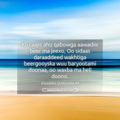 Picture 05 - Maahmaahyadii 20:4 SOM - Kii caajis ahu qabowga aawadiis beer ma jeexo, Oo - Bible Verse Picture