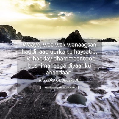 Picture 05 - Maahmaahyadii 22:18 SOM - Waayo, waa wax wanaagsan haddii aad uurka ku - Bible Verse Picture