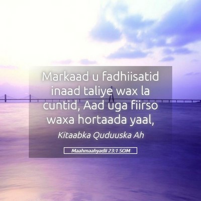 Picture 05 - Maahmaahyadii 23:1 SOM - Markaad u fadhiisatid inaad taliye wax la cuntid, - Bible Verse Picture