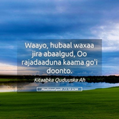 Picture 05 - Maahmaahyadii 23:18 SOM - Waayo, hubaal waxaa jira abaalgud, Oo rajadaaduna - Bible Verse Picture