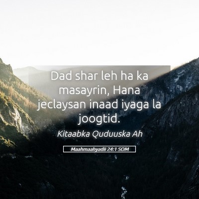 Picture 05 - Maahmaahyadii 24:1 SOM - Dad shar leh ha ka masayrin, Hana jeclaysan inaad - Bible Verse Picture