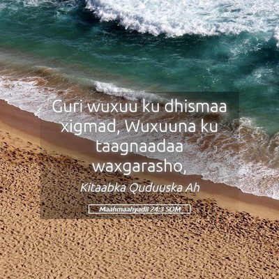 Picture 05 - Maahmaahyadii 24:3 SOM - Guri wuxuu ku dhismaa xigmad, Wuxuuna ku - Bible Verse Picture