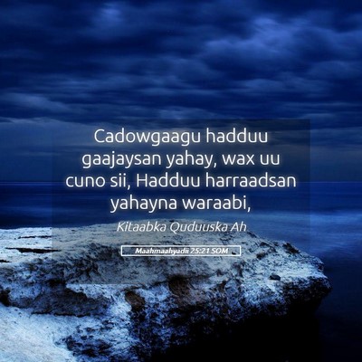Picture 05 - Maahmaahyadii 25:21 SOM - Cadowgaagu hadduu gaajaysan yahay, wax uu cuno - Bible Verse Picture