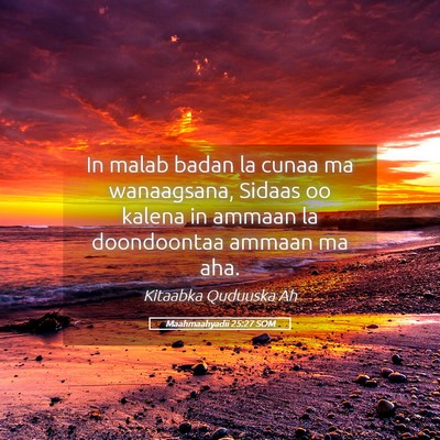 Picture 05 - Maahmaahyadii 25:27 SOM - In malab badan la cunaa ma wanaagsana, Sidaas oo - Bible Verse Picture