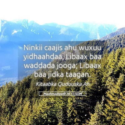 Picture 05 - Maahmaahyadii 26:13 SOM - Ninkii caajis ahu wuxuu yidhaahdaa, Libaax baa - Bible Verse Picture