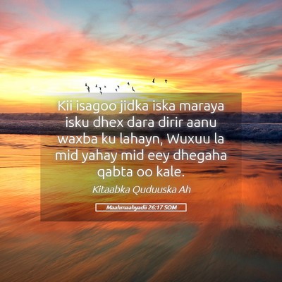 Picture 05 - Maahmaahyadii 26:17 SOM - Kii isagoo jidka iska maraya isku dhex dara dirir - Bible Verse Picture