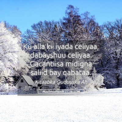 Picture 05 - Maahmaahyadii 27:16 SOM - Ku alla kii iyada celiyaa, dabayshuu celiyaa. - Bible Verse Picture
