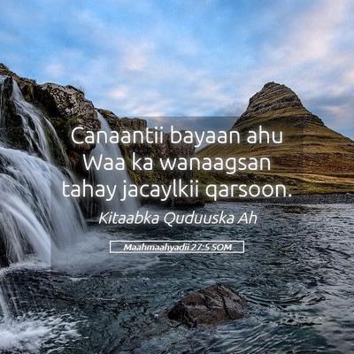 Picture 05 - Maahmaahyadii 27:5 SOM - Canaantii bayaan ahu Waa ka wanaagsan tahay - Bible Verse Picture