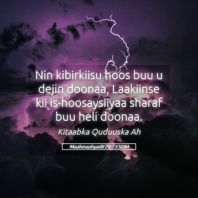 Picture 05 - Maahmaahyadii 29:23 SOM - Nin kibirkiisu hoos buu u dejin doonaa, Laakiinse - Bible Verse Picture