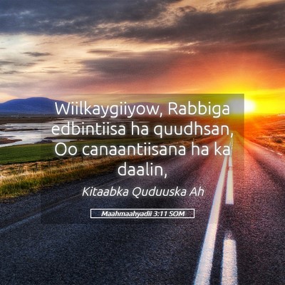 Picture 05 - Maahmaahyadii 3:11 SOM - Wiilkaygiiyow, Rabbiga edbintiisa ha quudhsan, Oo - Bible Verse Picture