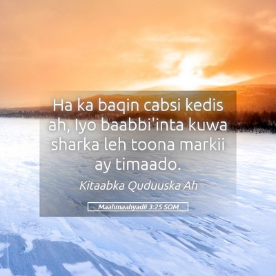 Picture 05 - Maahmaahyadii 3:25 SOM - Ha ka baqin cabsi kedis ah, Iyo baabbi'inta kuwa - Bible Verse Picture