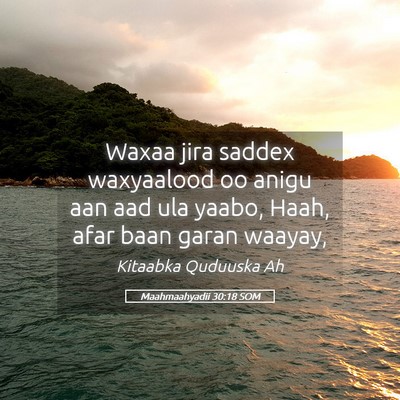 Picture 05 - Maahmaahyadii 30:18 SOM - Waxaa jira saddex waxyaalood oo anigu aan aad ula - Bible Verse Picture