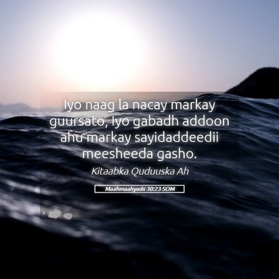 Picture 05 - Maahmaahyadii 30:23 SOM - Iyo naag la nacay markay guursato, Iyo gabadh - Bible Verse Picture