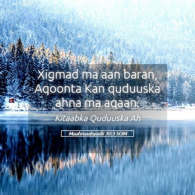 Picture 05 - Maahmaahyadii 30:3 SOM - Xigmad ma aan baran, Aqoonta Kan quduuska ahna ma - Bible Verse Picture