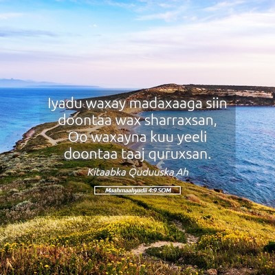 Picture 05 - Maahmaahyadii 4:9 SOM - Iyadu waxay madaxaaga siin doontaa wax - Bible Verse Picture