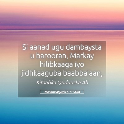 Picture 05 - Maahmaahyadii 5:11 SOM - Si aanad ugu dambaysta u barooran, Markay - Bible Verse Picture