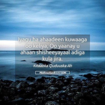 Picture 05 - Maahmaahyadii 5:17 SOM - Iyagu ha ahaadeen kuwaaga oo keliya, Oo yaanay u - Bible Verse Picture