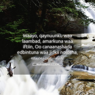 Picture 05 - Maahmaahyadii 6:23 SOM - Waayo, qaynuunku waa laambad, amarkuna waa - Bible Verse Picture