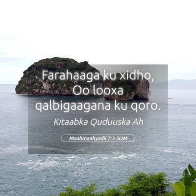 Picture 05 - Maahmaahyadii 7:3 SOM - Farahaaga ku xidho, Oo looxa qalbigaagana ku - Bible Verse Picture