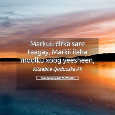 Picture 05 - Maahmaahyadii 8:28 SOM - Markuu cirka sare taagay, Markii ilaha moolku - Bible Verse Picture