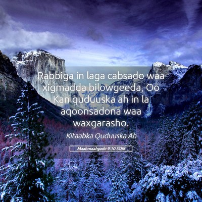 Picture 05 - Maahmaahyadii 9:10 SOM - Rabbiga in laga cabsado waa xigmadda bilowgeeda, - Bible Verse Picture