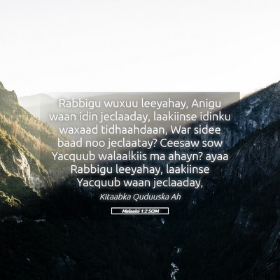 Picture 05 - Malaakii 1:2 SOM - Rabbigu wuxuu leeyahay, Anigu waan idin - Bible Verse Picture