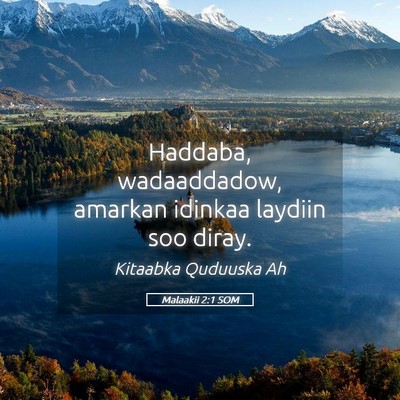 Picture 05 - Malaakii 2:1 SOM - Haddaba, wadaaddadow, amarkan idinkaa laydiin soo - Bible Verse Picture