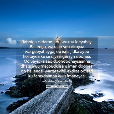 Picture 05 - Malaakii 3:1 SOM - Rabbiga ciidammadu wuxuu leeyahay, Bal eega, - Bible Verse Picture