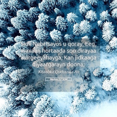 Picture 05 - Markos 1:2 SOM - Sidii Nebi Isayos u qoray, Eeg, waxaan hortaada - Bible Verse Picture