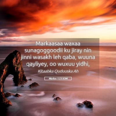 Picture 05 - Markos 1:23 SOM - Markaasaa waxaa sunagoggoodii ku jiray nin jinni - Bible Verse Picture