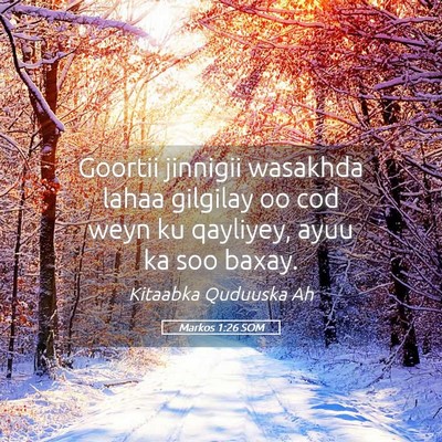 Picture 05 - Markos 1:26 SOM - Goortii jinnigii wasakhda lahaa gilgilay oo cod - Bible Verse Picture