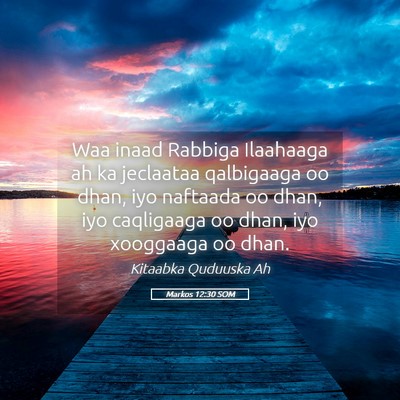 Picture 05 - Markos 12:30 SOM - Waa inaad Rabbiga Ilaahaaga ah ka jeclaataa - Bible Verse Picture