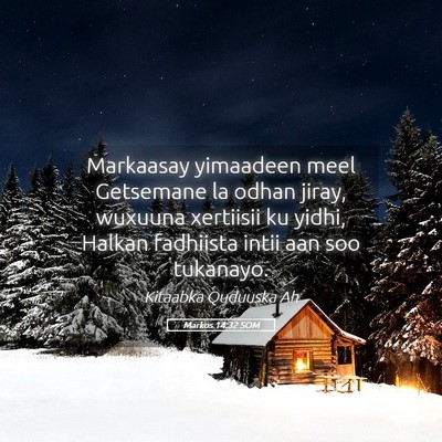 Picture 05 - Markos 14:32 SOM - Markaasay yimaadeen meel Getsemane la odhan - Bible Verse Picture
