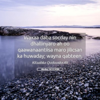Picture 05 - Markos 14:51 SOM - Waxaa daba socday nin dhallinyaro ah oo - Bible Verse Picture