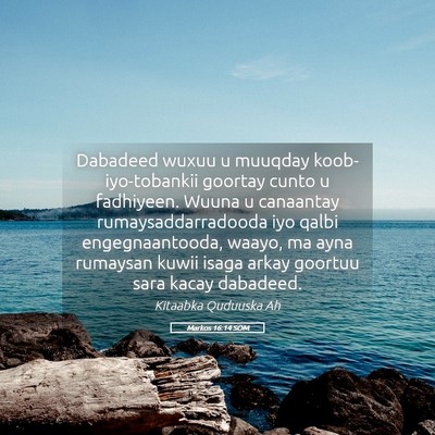 Picture 05 - Markos 16:14 SOM - Dabadeed wuxuu u muuqday koob-iyo-tobankii - Bible Verse Picture