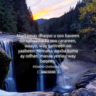 Picture 05 - Markos 16:8 SOM - Markaasay dhaqso u soo baxeen oo xabaasha ka soo - Bible Verse Picture