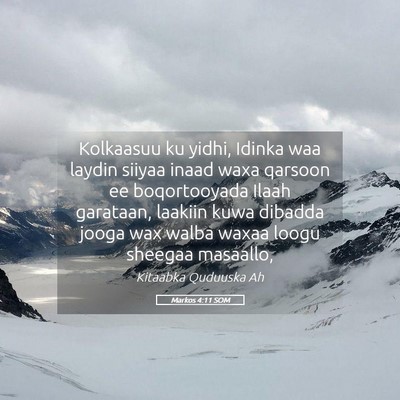 Picture 05 - Markos 4:11 SOM - Kolkaasuu ku yidhi, Idinka waa laydin siiyaa - Bible Verse Picture