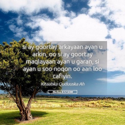 Picture 05 - Markos 4:12 SOM - si ay goortay arkayaan ayan u arkin, oo si ay - Bible Verse Picture