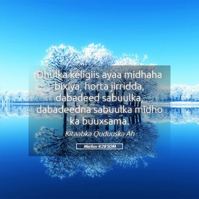 Picture 05 - Markos 4:28 SOM - Dhulka keligiis ayaa midhaha bixiya, horta - Bible Verse Picture